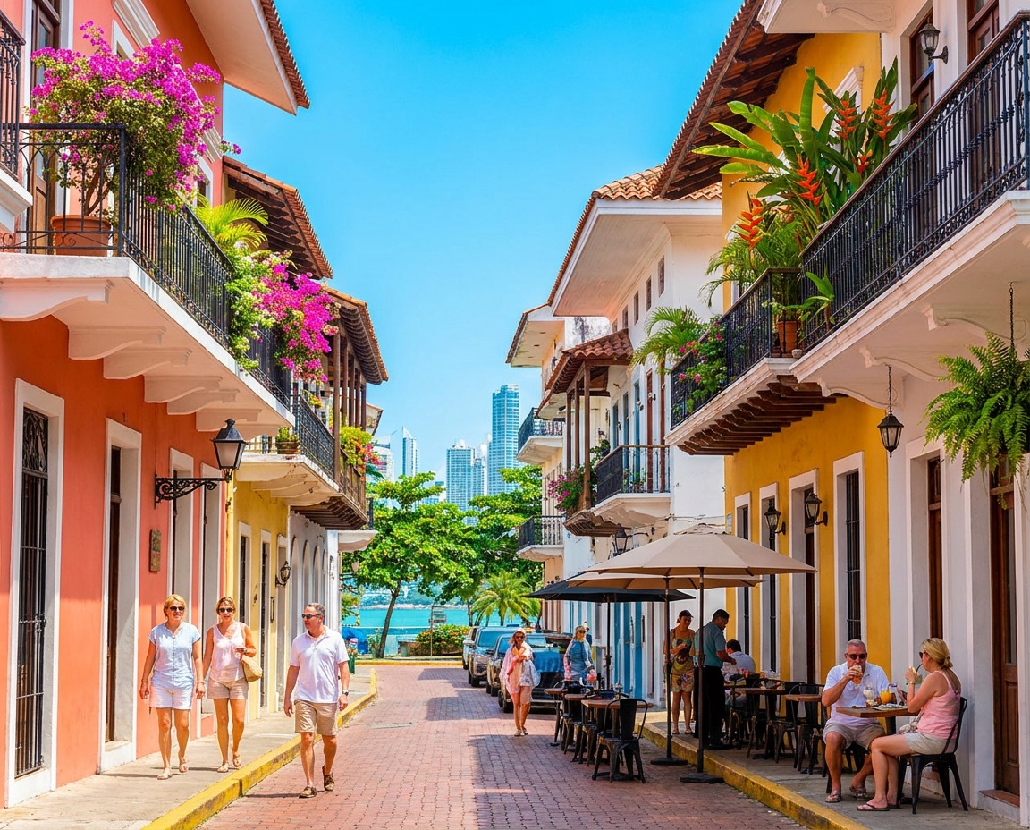 Casco Viejo cobblestone old town, Panama City
